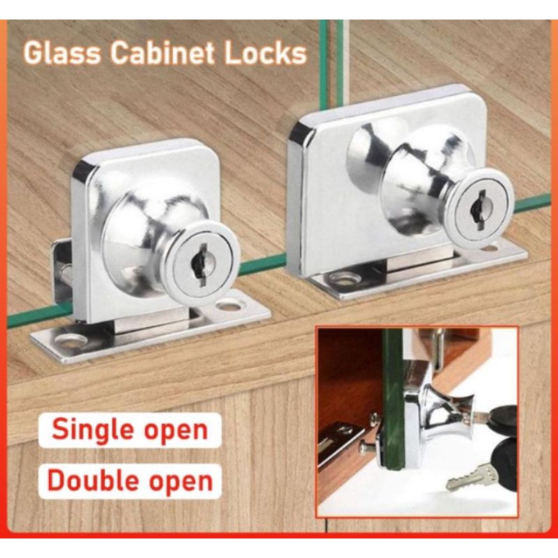 PERFORMA GLASS DOOR LOCK SINGLE / DOUBLE SHOWCASE PUSH SLIDING