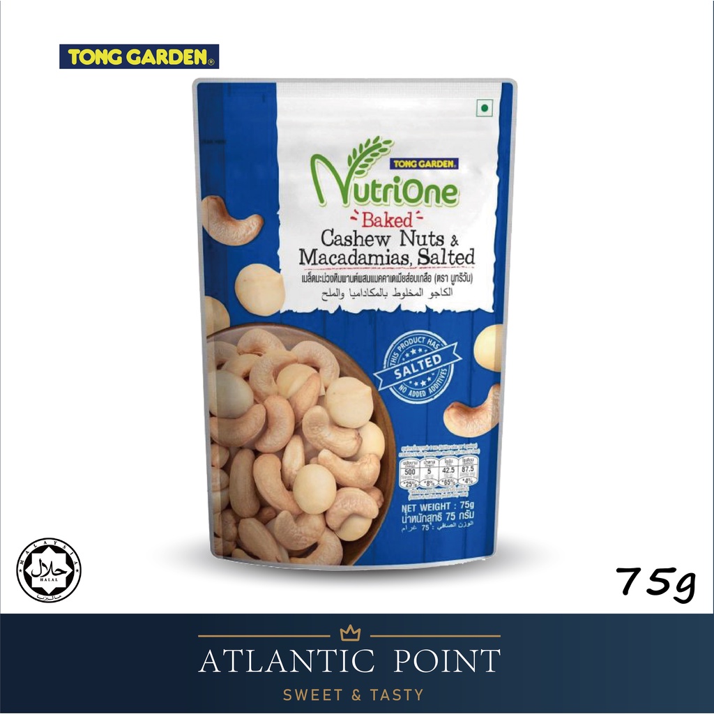 Tong Garden Nutrione Baked Cashew Nuts Mixed Macadamias Unsalted 75g