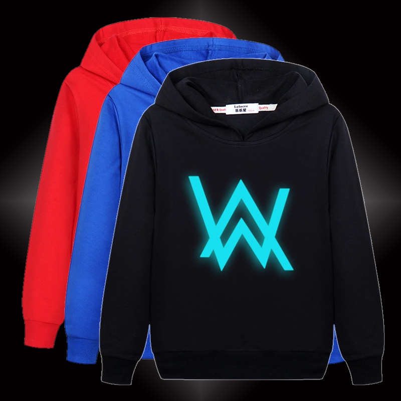 Boy s Alan Walker Sweatshirt Luminous clothes winter cotton hoodie Kid Jacket