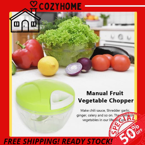 (C) Manual Vegetable Chopper Shredder Food Processor Meat Machine