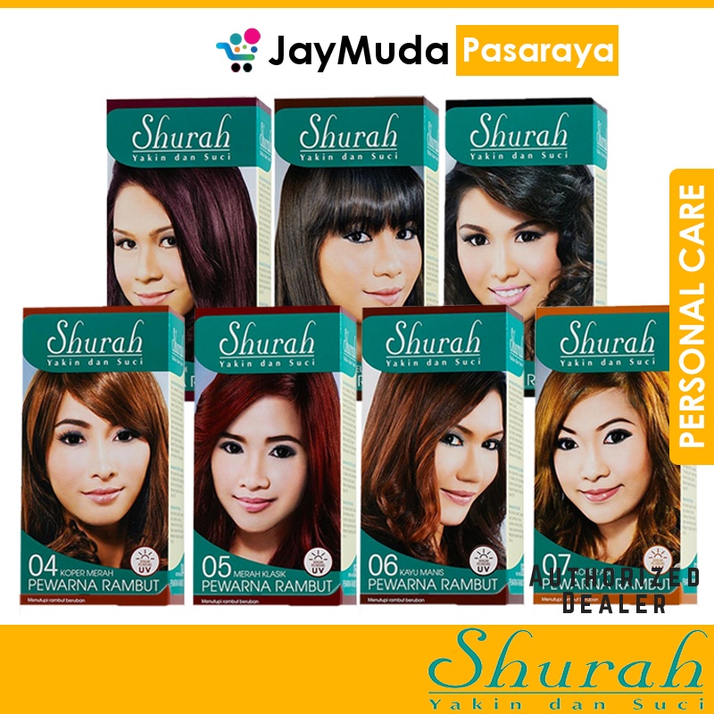 Shurah Hair Colour Pewarna Rambut Dengan Pelindungi UV (60ml + 40g ...