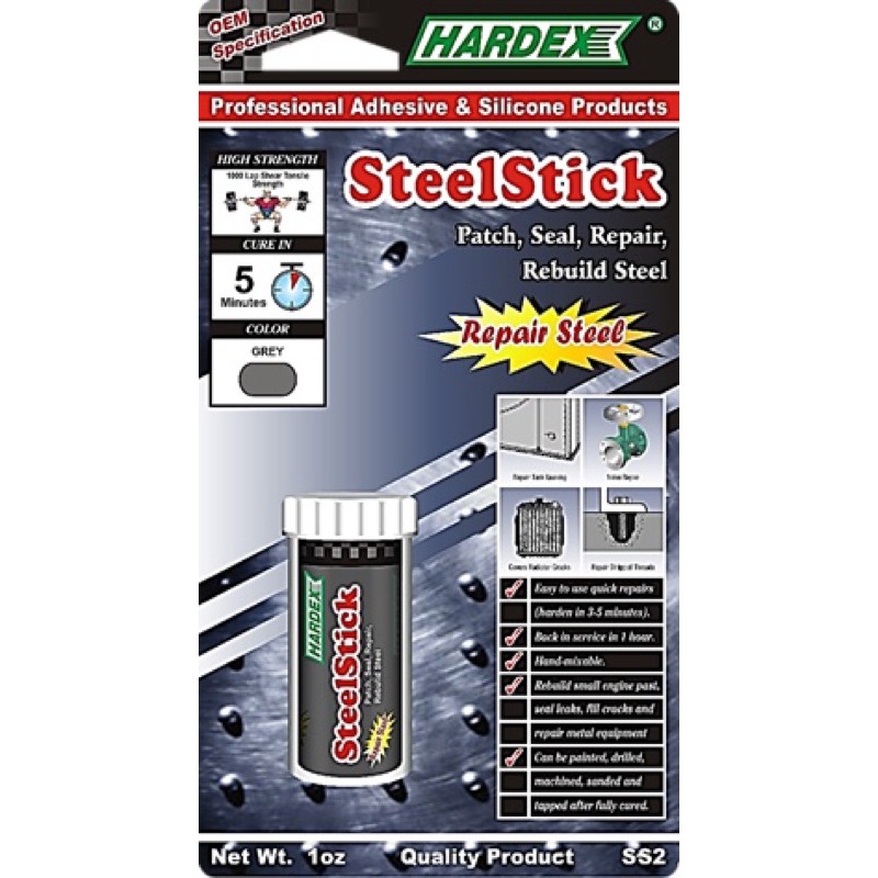 STEELSTICK REINFORCED EPOXY COMPOUND SS 2/AQUALSTICK STEEL UNDERWATER ...