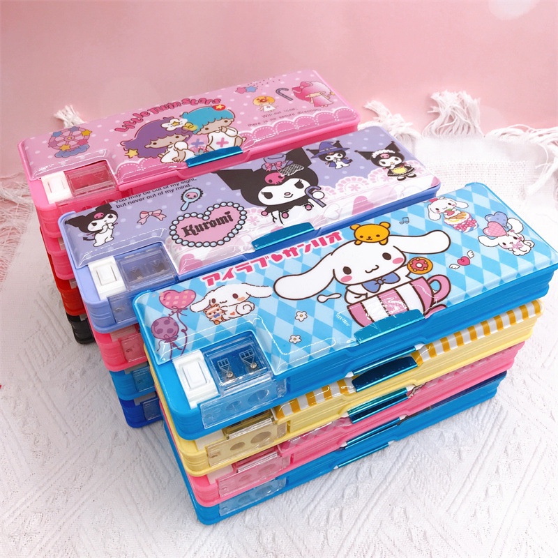 Student Cartoon Stationery Box Multifunctional Magnetic Double-Sided ...