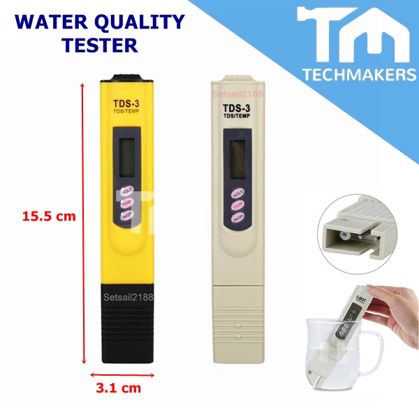 TDS Portable Water Purity Quality Digital LCD TDS EC Meter Baja AB Tester Aquarium Water Tester Test Kit **Free Battery