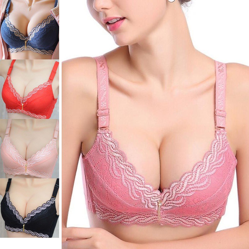 Female Underwear Small Breast Push Up Bra Minimizer Deep Thick Padded  Brassiere Lace Bras For Women Pushup Bra