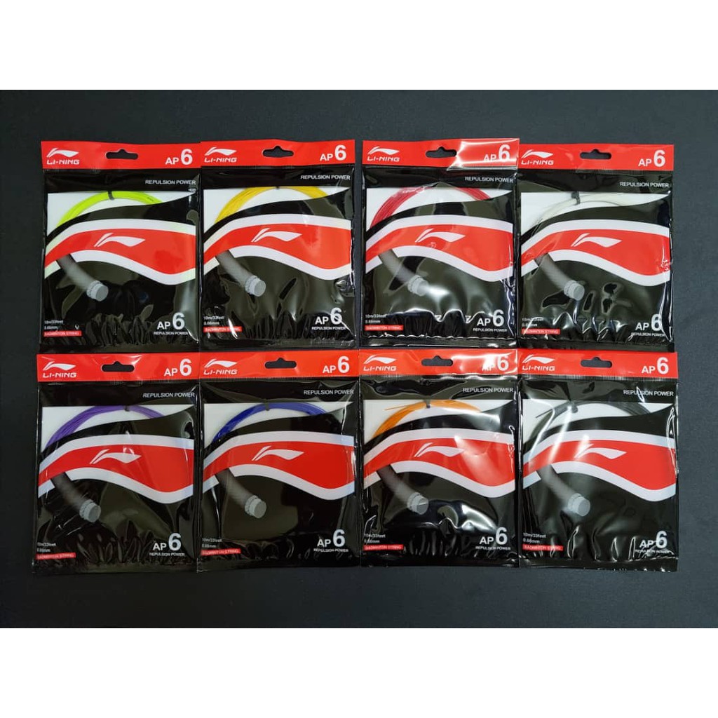 Li-Ning AP6 Badminton String Repulsion Power 100% ORIGINAL | Shopee ...
