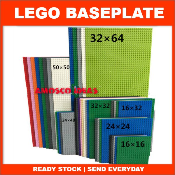 Single side Baseplate for Blocks Building Dots Base Plate 50x50 32x32 24x48 32x64 16x32 Dots