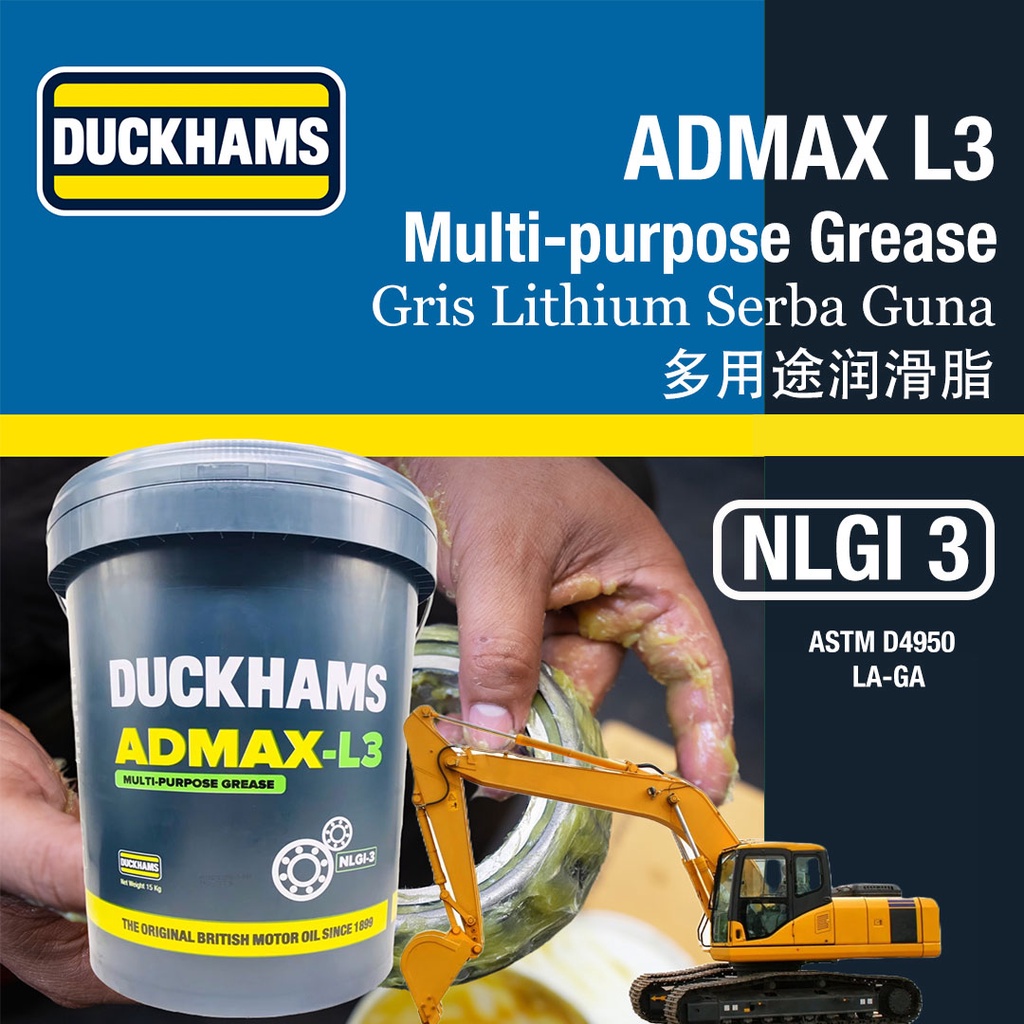 Grease Duckhams Admax L3 Lithium Multipurpose Bearing Grease (15kg