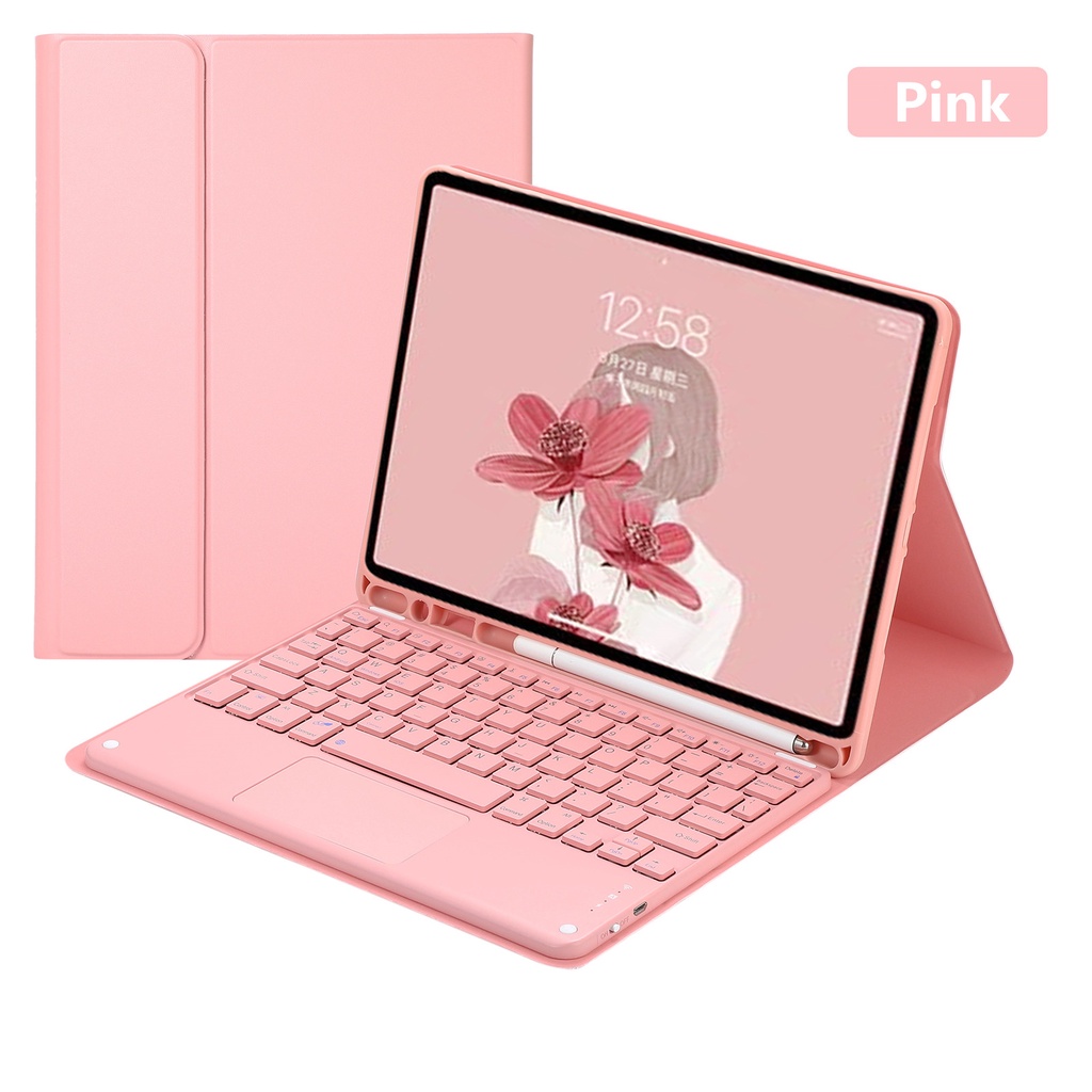 iPad Pro 12.9 2022/2021/2020/2018 Protective Case with 3.0 Bluetooth Detachable Keyboard Built
