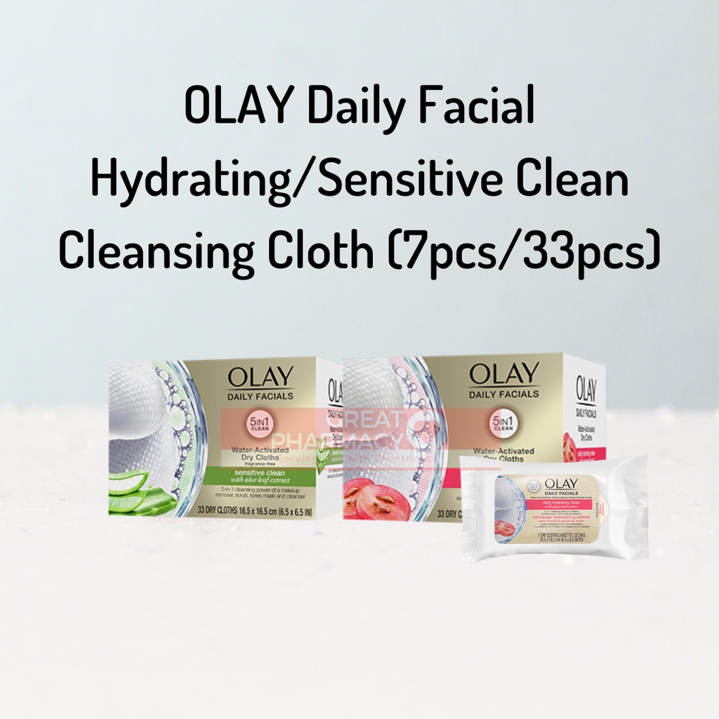 Olay Daily Facial Daily Hydrating/Sensitive Clean Cleaning Cloths (7pcs