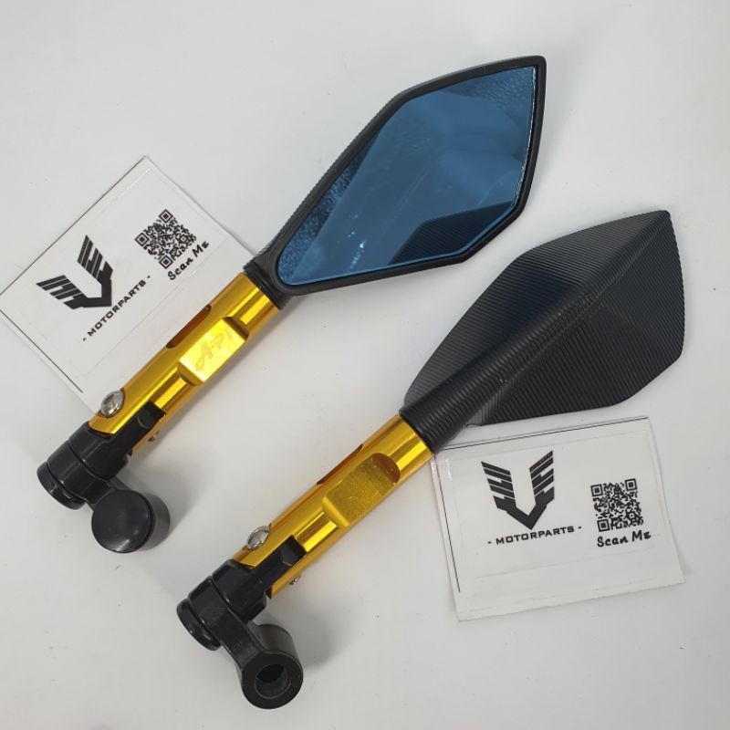 API ALLOY SIDE MIRROR DESIGN CARBON RACING SIDE MIRROR UNIVERSAL BLUE ...