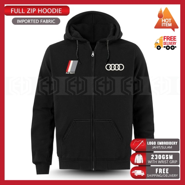 Zip Hoodie Embroidery RS Audi Sport S Line Racing Car Speed Drift FreeRide Extreme Racer Motorsport Rally Turbo A4 A5 Shopee Malaysia