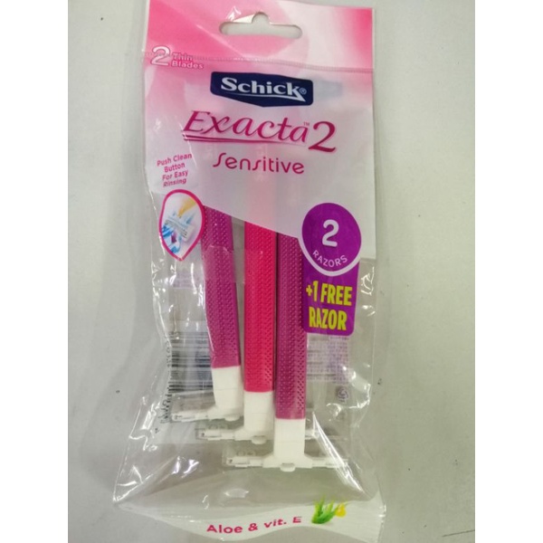 SCHICK Exacta 2 Sensitive Disposable Women Razor 2s free 1s | Shopee ...