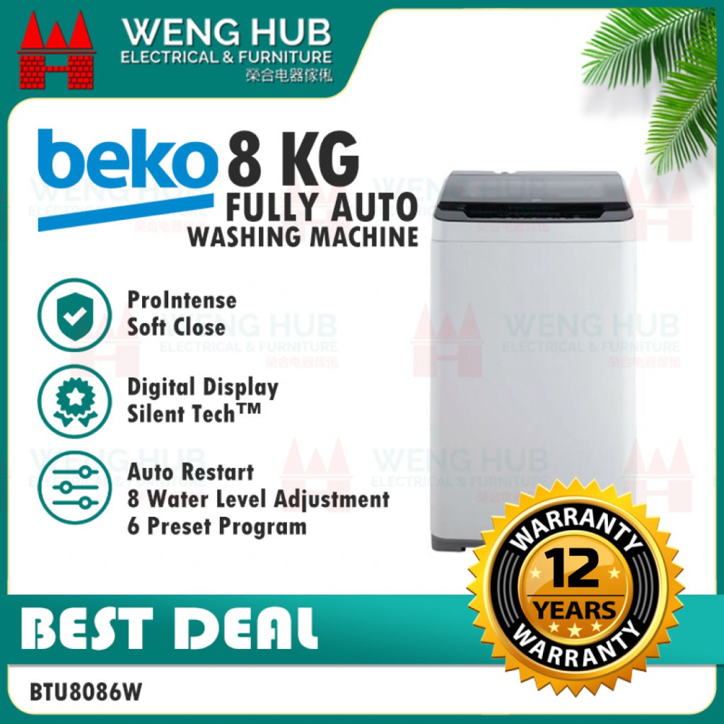 beko washing machine btu8086w