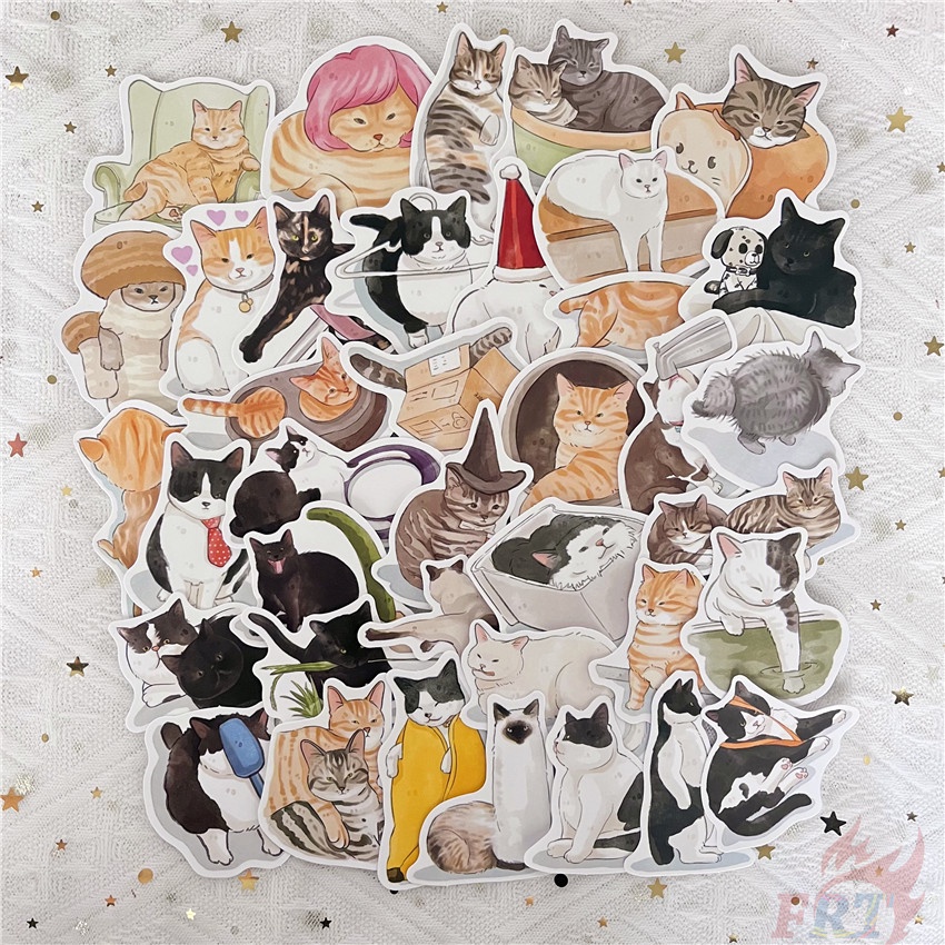 50Pcs/Set Kawaii Kittens Series 05 Cats Pets Stickers DIY Fashion ...