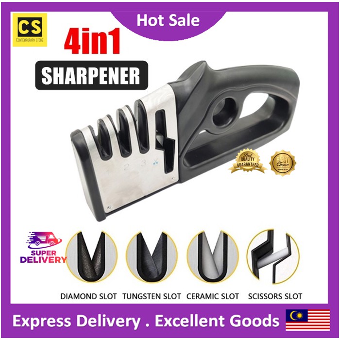 🇲🇾 🔥 Sharpener 4 In 1 Knife And Scissor Sharpening Device Knife ...