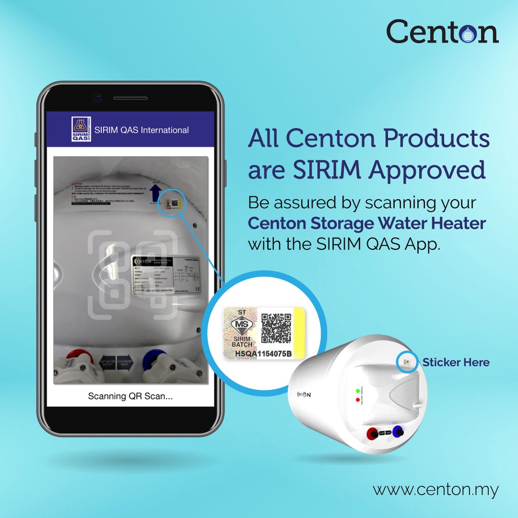 CENTON Multipoint Storage Water Heater - Neptune Series (30 u0026 50 Liters) |  Shopee Malaysia