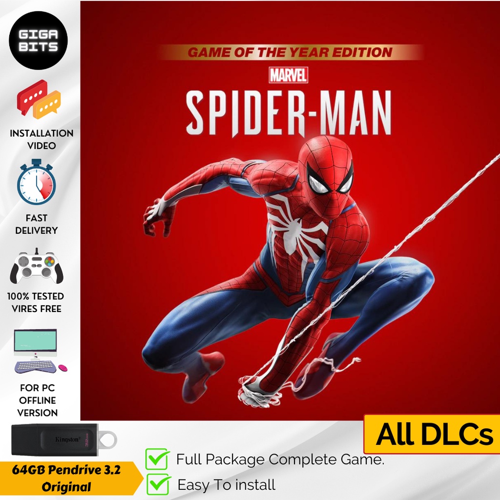 Spider Man Remastered v1.812.1.0 + DLC [ PC GAME Pendrive] Easy to install  Spiderman | Shopee Malaysia