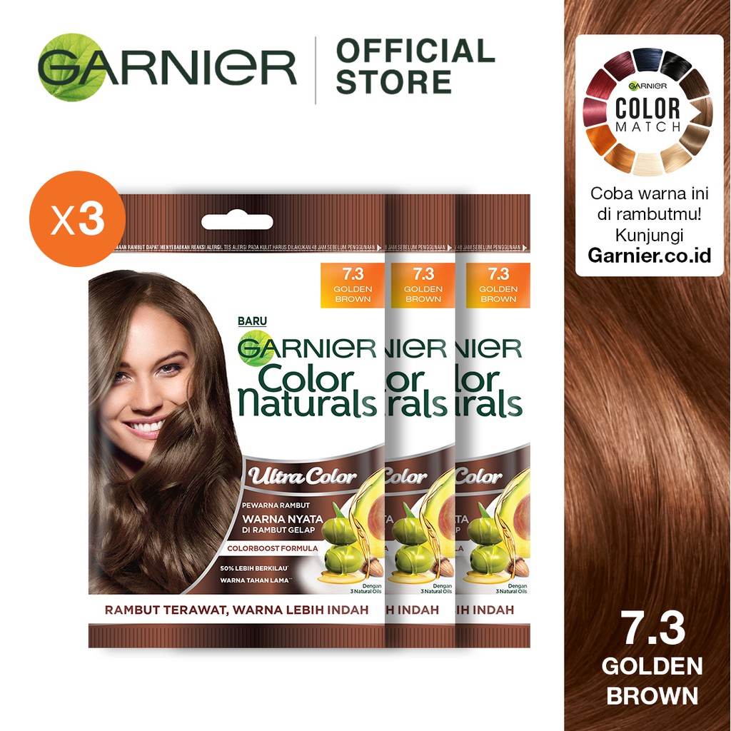 Garnier Color Natural Ultra Color Sachet Golden Brown X 3pcs | Shopee ...