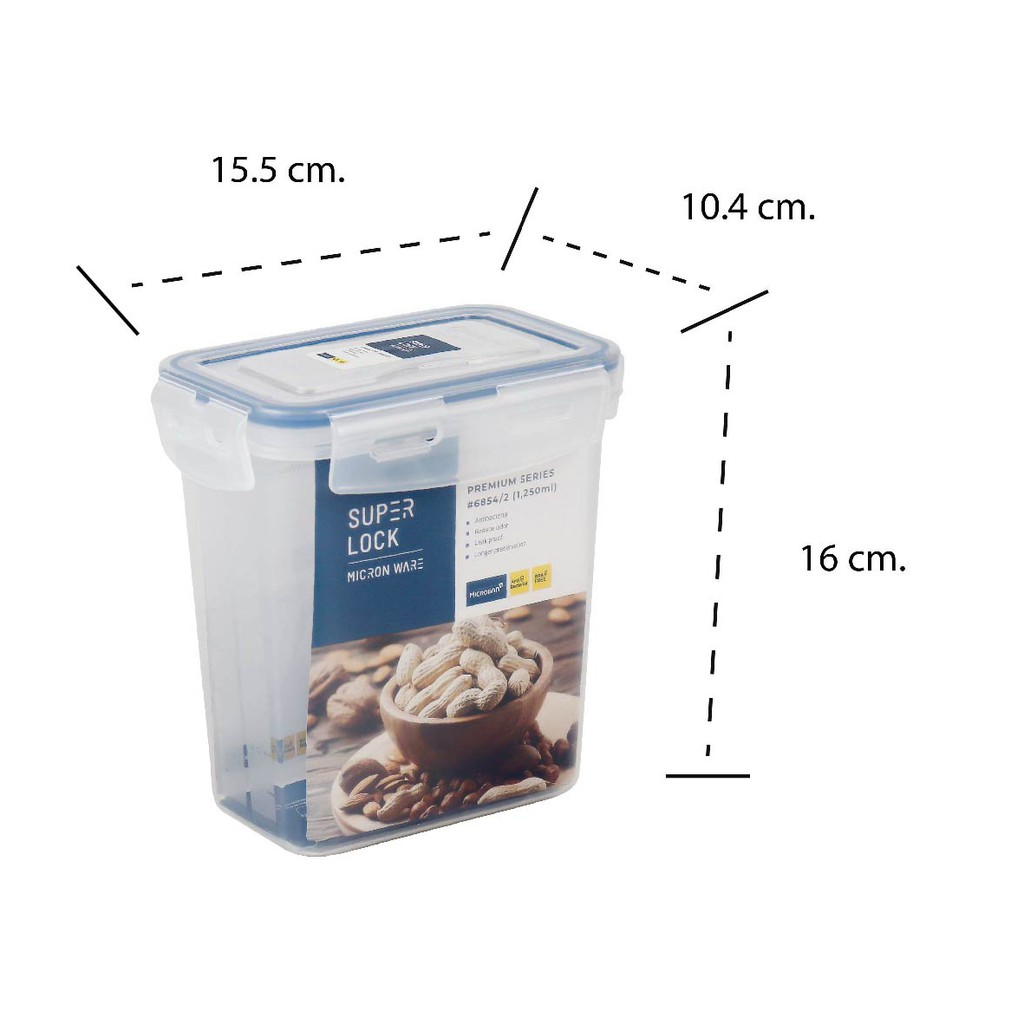 SuperLock Premium Series Antibacterial BPAFree Tall Rectangular Food