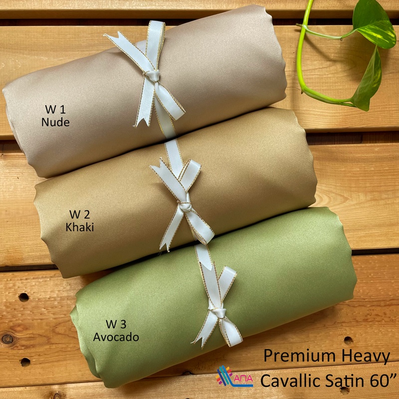 Premium Heavy Cavallic Satin Ironless Matte Surface Kain Bidang 60 ...