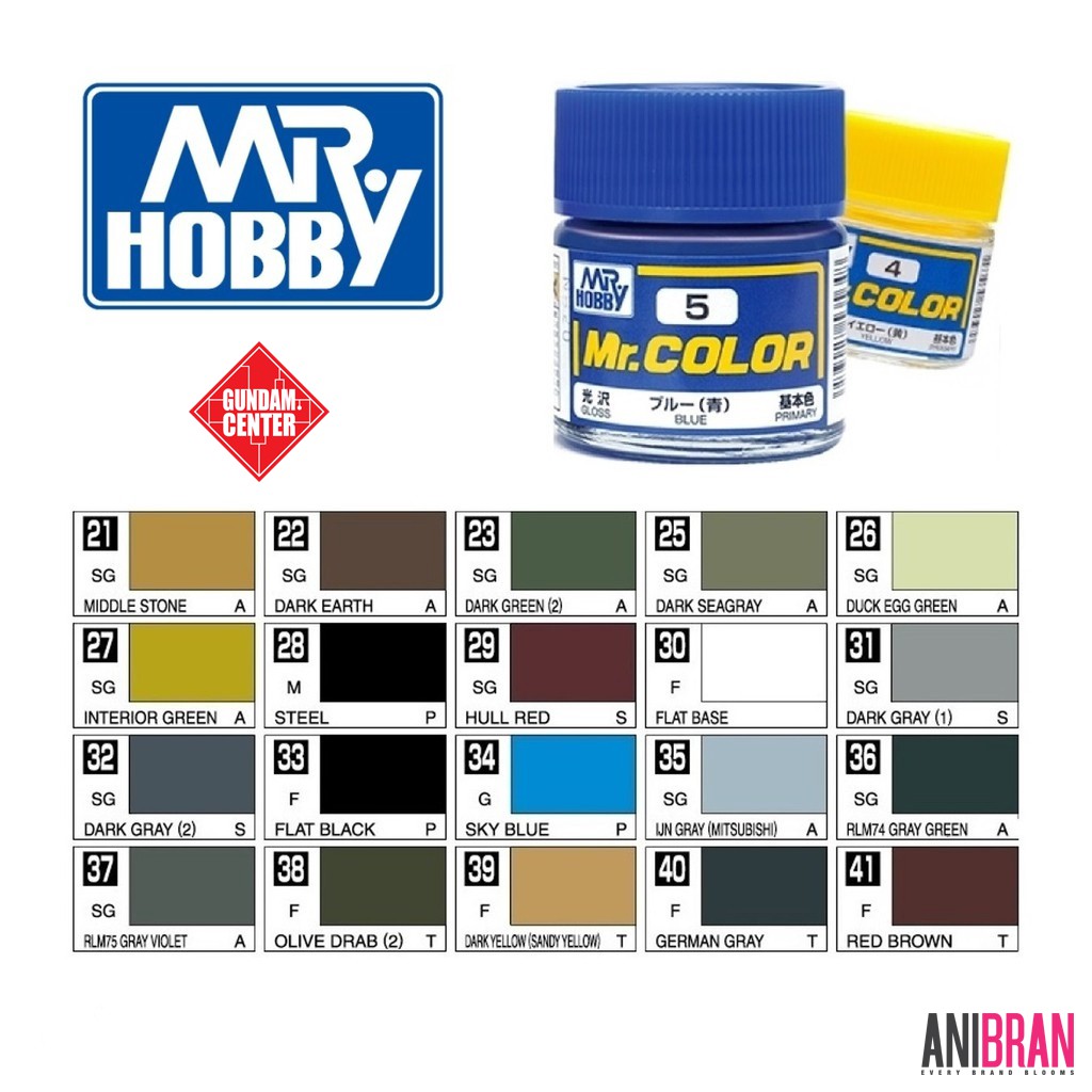 Mr Hobby 10ml Mr Color C21 - C41 Model Kit Gunpla Gundam Custom Paint ...