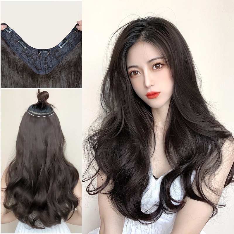 Wig Patch Fluffy Big Wave U-Shaped Hair Extension Patch Invisible ...
