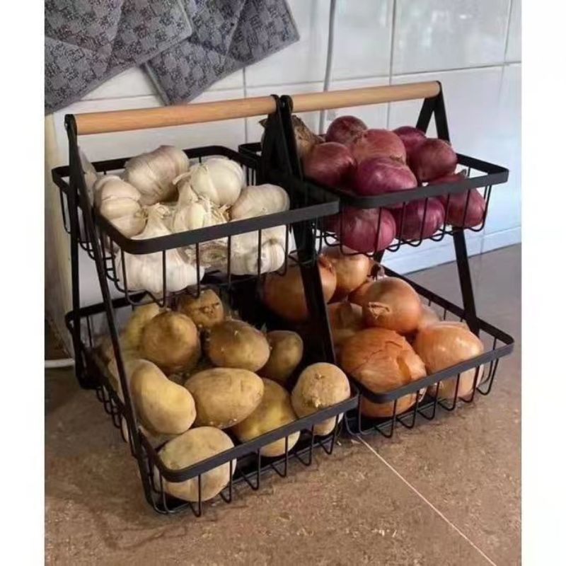 🌟 READYSTOCK 🇲🇾 🌟 2 Tier Onion Rack / Vegetables Rack / Basket Fruit ...