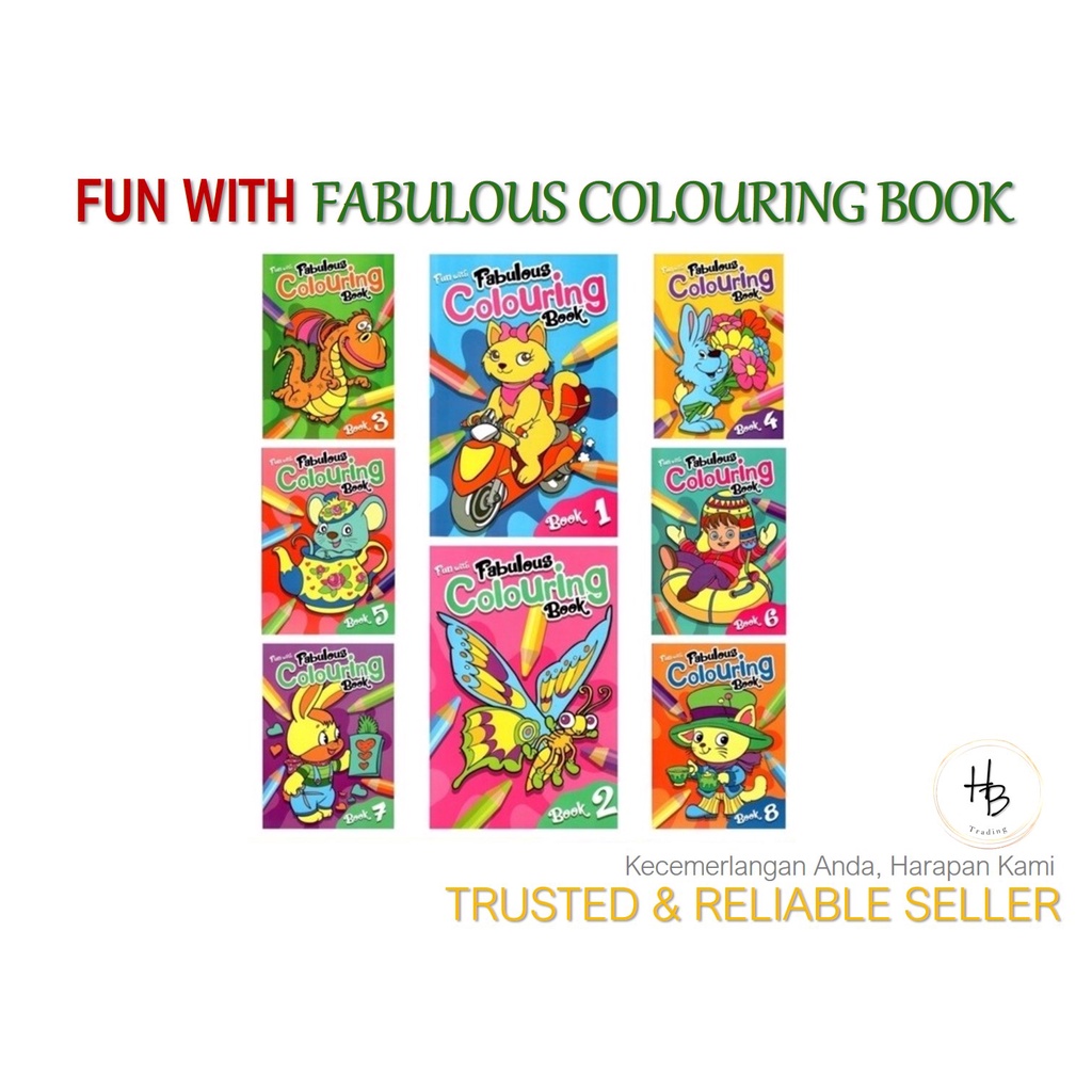 Fun With Fabulous Colouring Book for kids Mind to Mind Shopee Malaysia