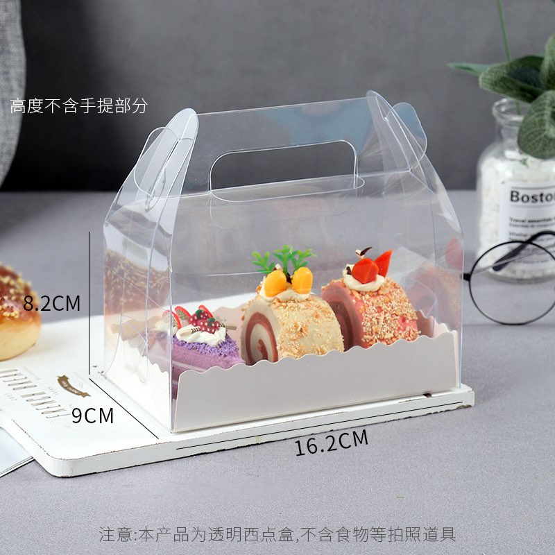🇲🇾BOXKU READY STOCK Swiss Roll Transparent Box Sandwich Box Packaging