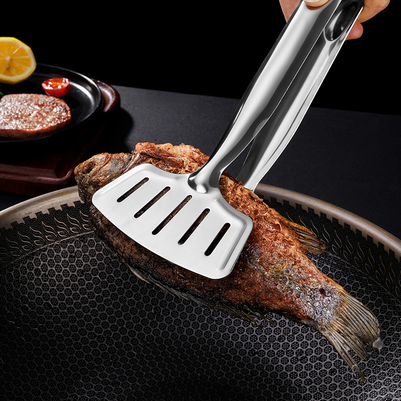 Stainless steel steak tongs, fish shovel, barbecue tongs, kitchen fish ...