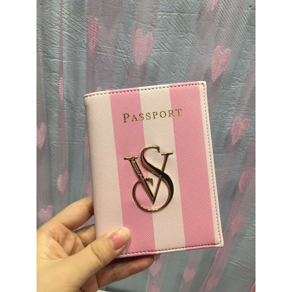 victoria secret passport holder pink