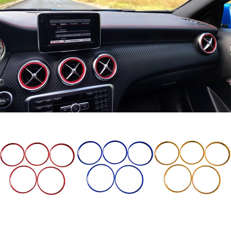 2 Cache-Bouches Aération ABS Chromé Pour Mercedes CLA GLA Classe A - Garniture Intérieure Facile à Poser Avec Adhésif 3M