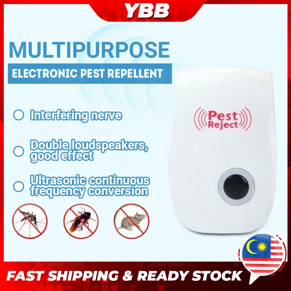 YBB Ultrasonic Pest Repeller Electronic Anti Cockroach Insect Repellent ...