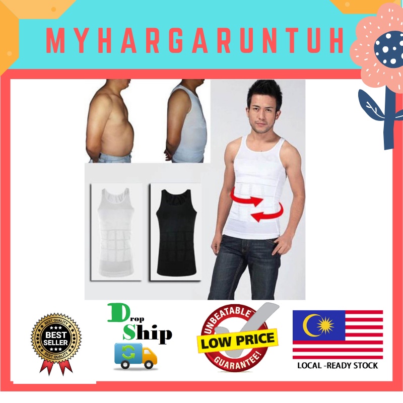 Slim 'N Lift Men Body Shaper Slimming Vest Shopee Malaysia