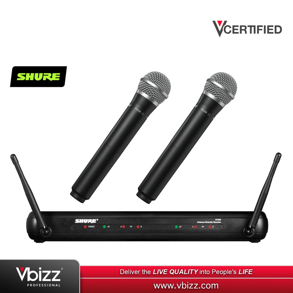 SHURE SVX288/PG58 Dual Channel Wireless Handheld Microphone System