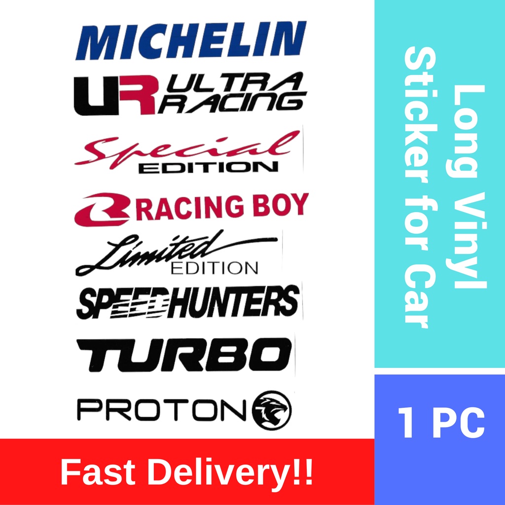 Long Vinyl Car Sticker Limited Edition Special Edition UR Racing Proton ...