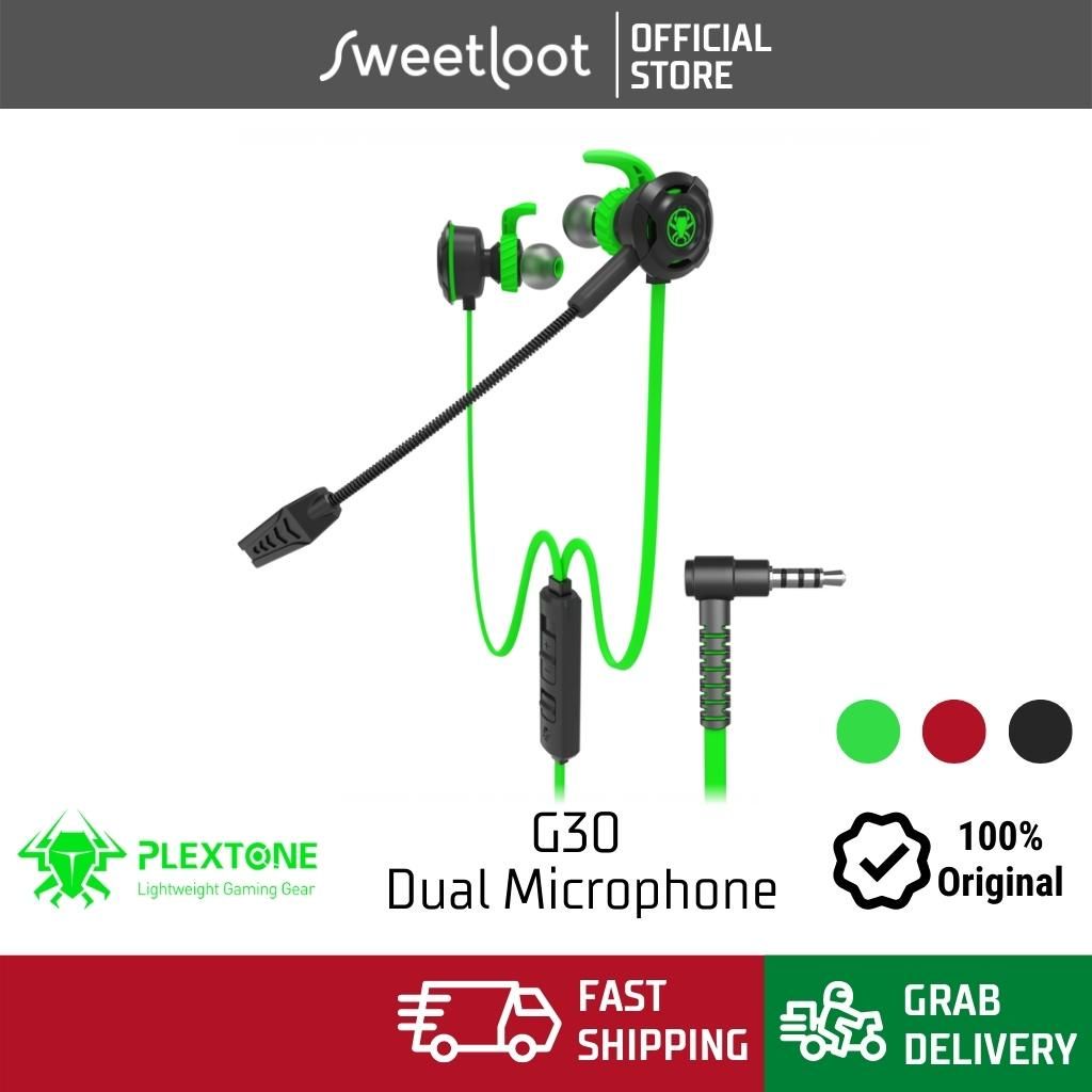 Plextone G30 Gaming Earphone With Long Microphone In Ear Bass Noise Cancelling for PUBG MLBB