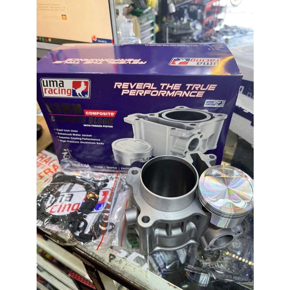 UMA RACING Cylinder Block with Forged Piston Y15 ZR Y15 V1 V2 63 MM ...
