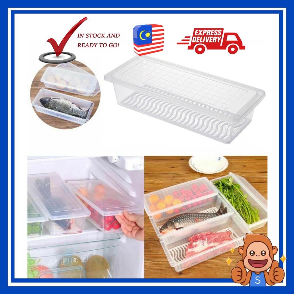 Kitchen Refrigerator Moisture Proof Seafood Food Drain Crisper