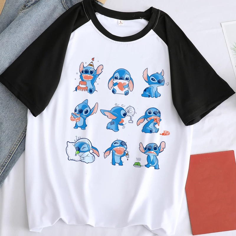 Stitch Ohana Graphic Tees Disney Lilo Stitch T Shirt Women Summer Tops ...