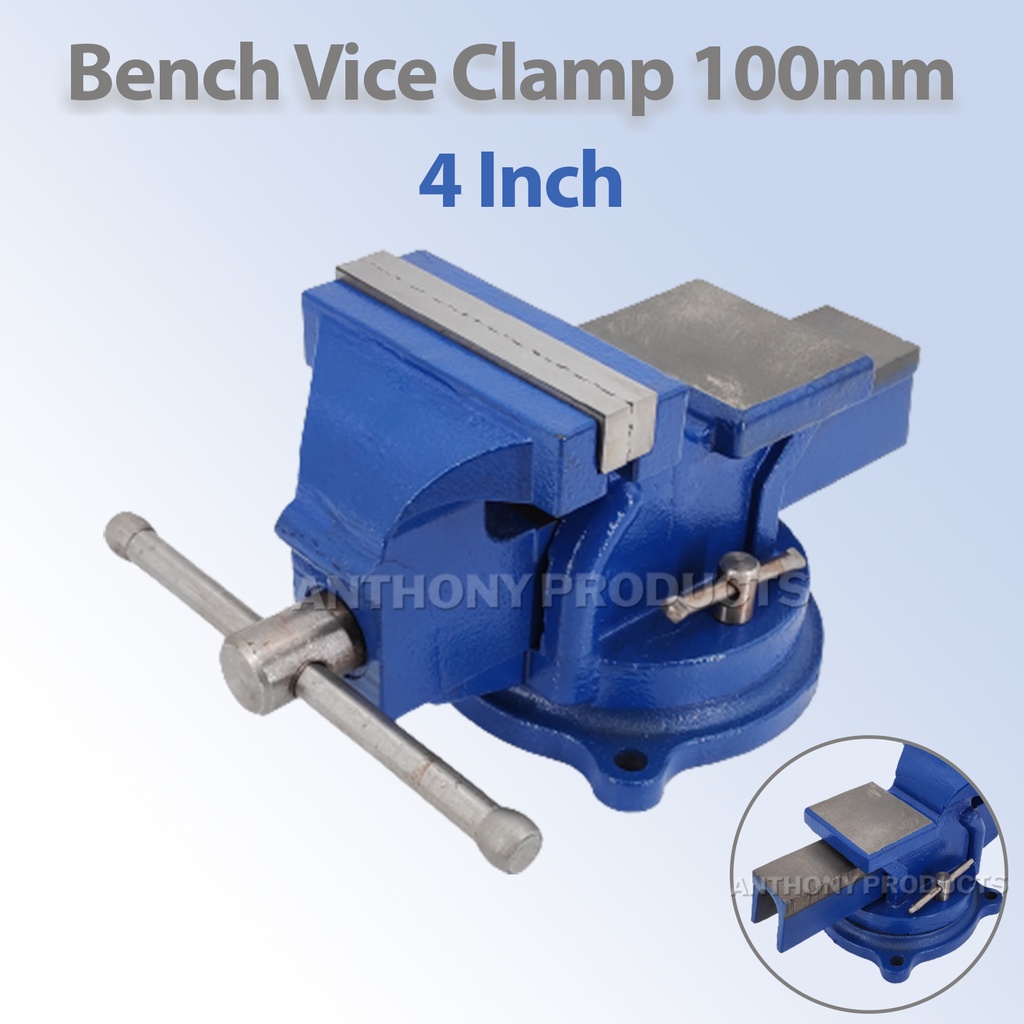 Bench Vice Clamp 100mm 360 Degree Swivel Vise Metal Milling Locking ...