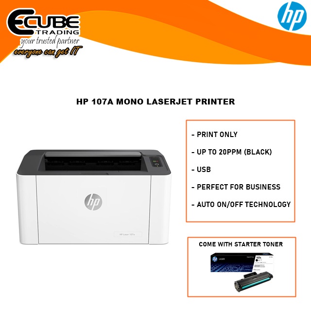 Hp Laserjet Printer 107a 107w Wifi Single Function Mono Laserjet Printer Print Only Shopee