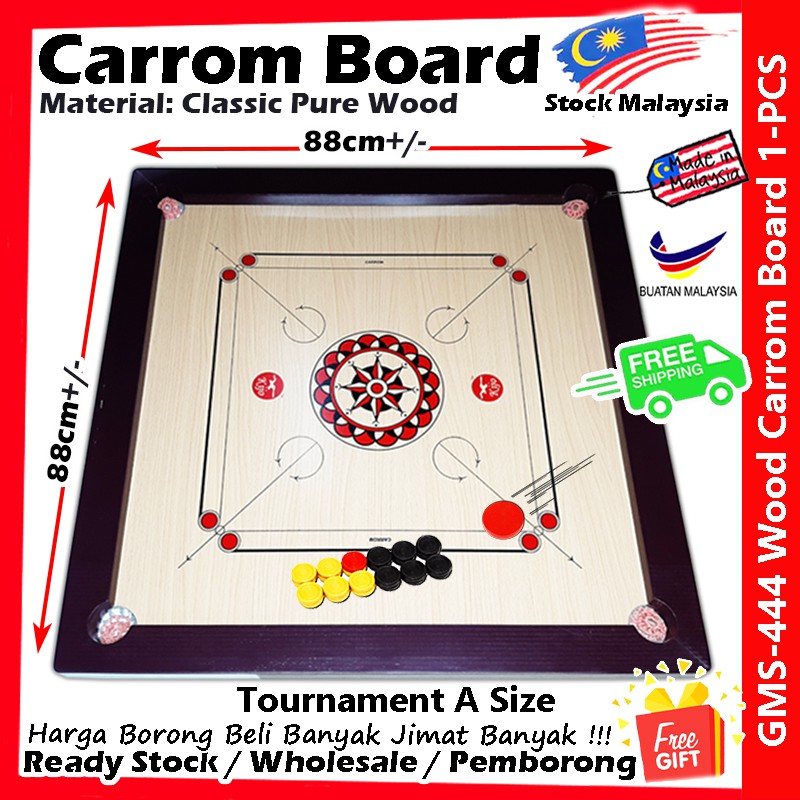 【FreeGift】Wooden Handmade Carrom Board Papan Meja Karambol Carrom Board ...