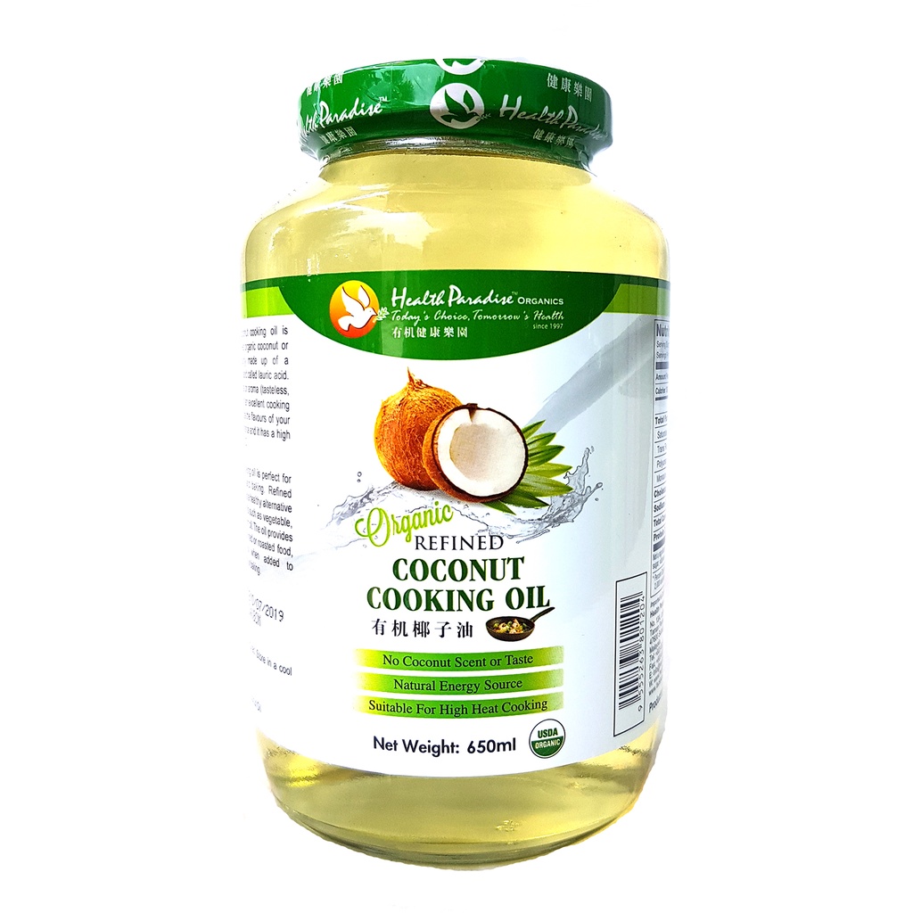 Health Paradise Organic Refined Coconut Cooking Oil 650ml Shopee Malaysia