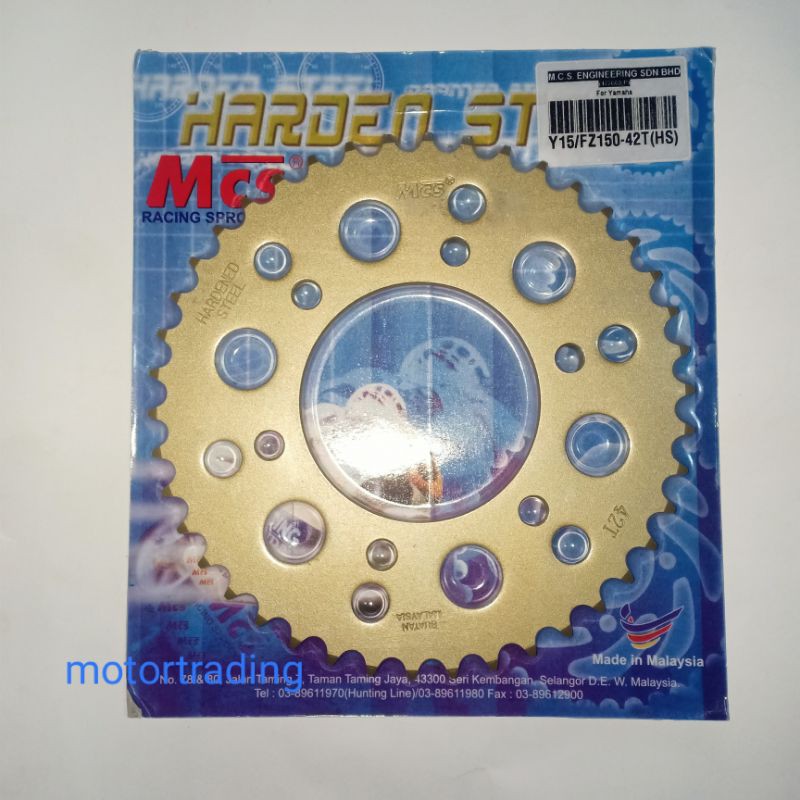 (Yamaha Y16 Y15 Y15ZR FZ150 ) Rear Sprocket MCS Gold 428 (100 Original