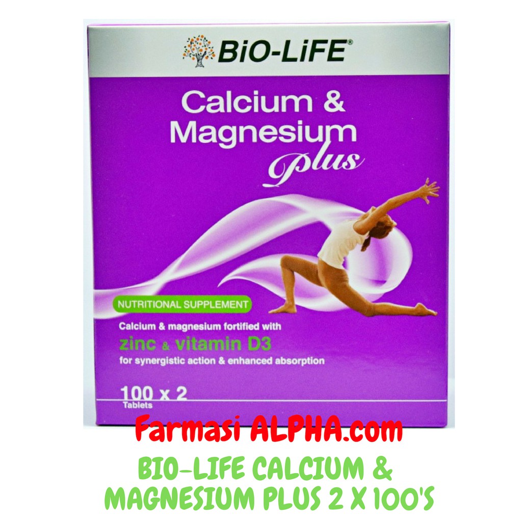 BIO LIFE CALCIUM MAGNESIUM PLUS 2 X 100 S Shopee Malaysia   424098690ab26ed54f9044886352780b