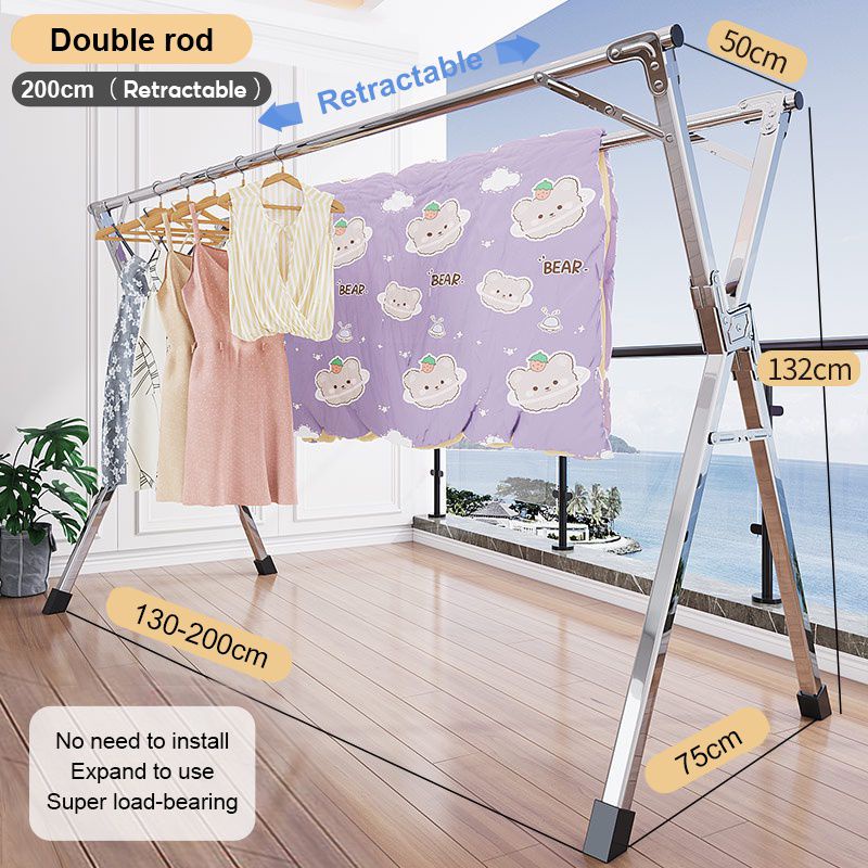 Nshomme Ampaian Stainless Steel Baju Cloth Hanger Extendable And Foldable