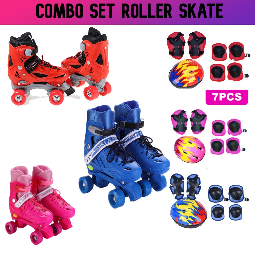 Ship From KL **Free Bag** Double Row Roller Skate Kids Roller Kasut