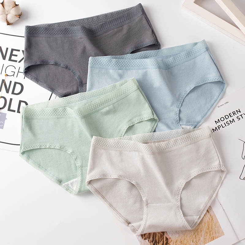 Pure Cotton Underwear Women's Panties Ladies Underwear Cotton Antibacterial  Briefs